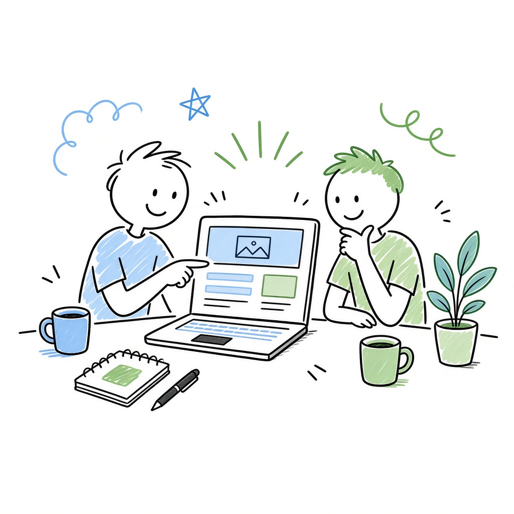 Dos personas trabajando juntas