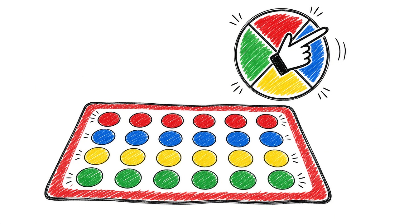Twister clásico en estilo doodle